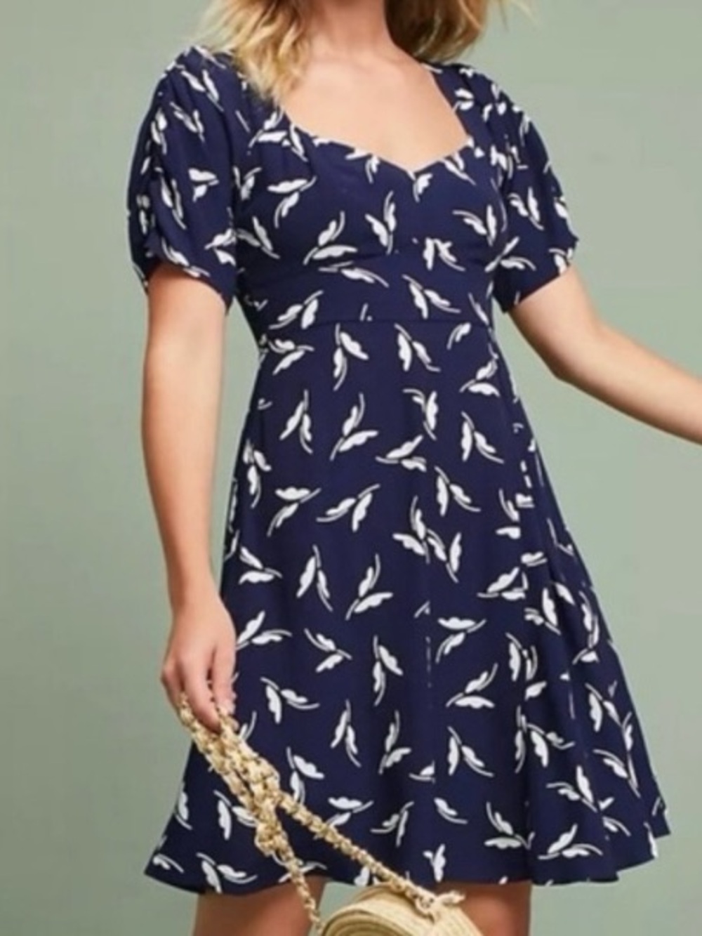 Maeve Anthropologie Fern Botanical Print Dress
